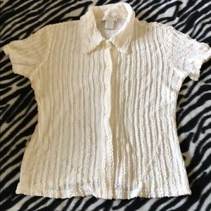 White Express button up shirt size M